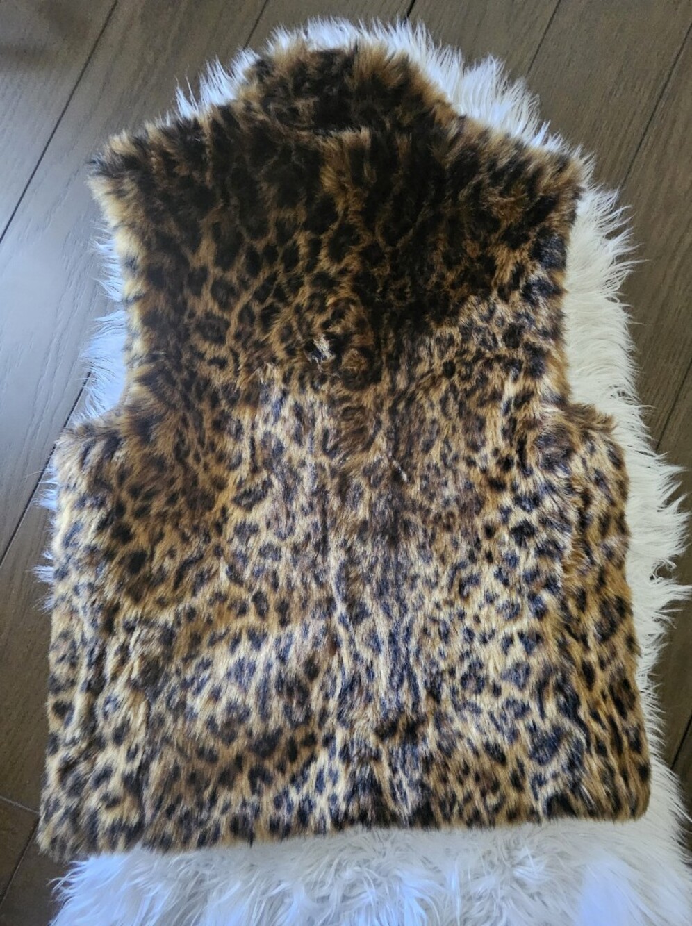 Faux Leopard Print Zip-Front Womens Coat - Brown - Picture 3 of 3